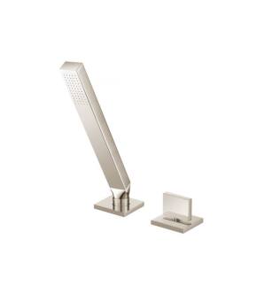 Flusso 160.1280PN Deck Diverter With Holder And Hose in Polished Nickel PVD