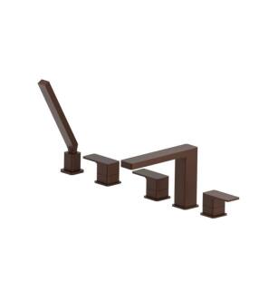 Flusso 196.2420VB Five Hole Deck Mounted Roman Tub Faucet With Hand Shower in Vortex Brown