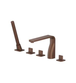 Flusso 260.2420VB Five Hole Deck Mounted Roman Tub Faucet With Hand Shower in Vortex Brown