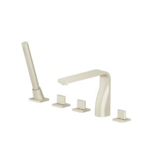 Flusso 260.2420LT Five Hole Deck Mounted Roman Tub Faucet With Hand Shower in Light Tan