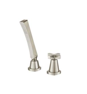 Flusso 240.1280BN Deck Diverter With Holder And Hose in Brushed Nickel PVD