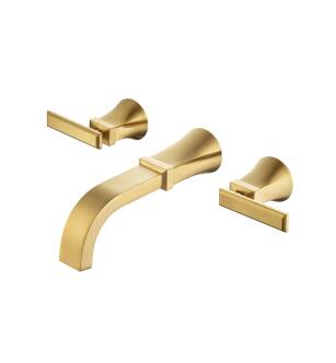 Flusso 230.2450SB Two Handle Wall Mounted Tub Filler in Satin Brass PVD