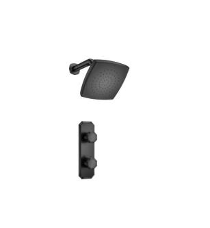 Flusso 230.7000MB Single Output Shower Set With Shower Head And Arm in Matte Black