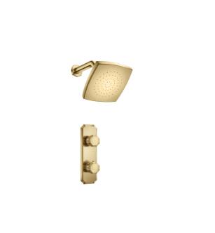 Flusso 230.7000SB Single Output Shower Set With Shower Head And Arm in Satin Brass PVD