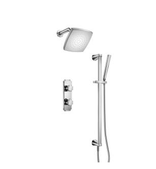 Iseneberg 230.7350CP Two Output Shower Set With Shower Head, Hand Held And Slide Bar in Chrome
