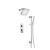 Iseneberg 230.7350CP Two Output Shower Set With Shower Head, Hand Held And Slide Bar in Chrome