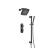 Iseneberg 230.7350MB Two Output Shower Set With Shower Head, Hand Held And Slide Bar in Matte Black