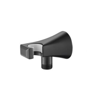 Flusso 230.8006MB Wall Elbow With Holder Combo in Matte Black