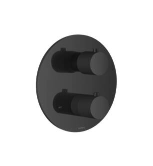 Flusso 100.4421MB 3/4 " Thermostatic Valve And Trim With 2 Way Diverter And 2 Outputs in Matte Black