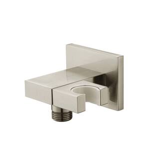 Flusso HS8004BN Wall Elbow With Holder Combo With Adjustable Angle in Brushed Nickel PVD