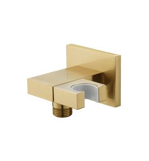 Isenberg HS8004SB Wall Elbow With Holder Combo With Adjustable Angle in Satin Brass PVD