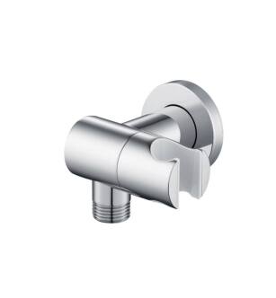 Flusso HS8027CP Wall Elbow With Holder Combo With Adjustable Angle in Chrome