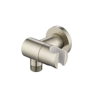 Flusso HS8027BN Wall Elbow With Holder Combo With Adjustable Angle in Brushed Nickel PVD