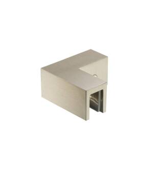 Flusso 10.GGC.4016BN 90 Degree Glass to Glass Sleeve Over Clamp in Brushed Nickel PVD