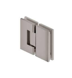 Flusso 10.GGH.5017PN 180 Degrees Glass To Glass Heavy Duty Shower Door Hinge in Polished Nickel PVD