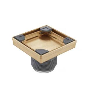 Flusso 10.SQD.0404BB 4" Tile Insert Floor Drain with 2" Outlet in Brushed Bronze PVD