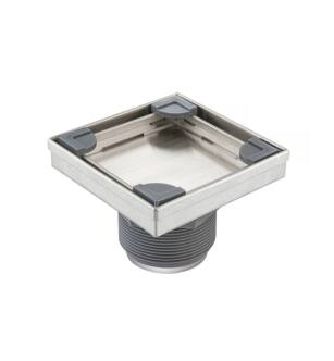 Flusso 10.SQD.0404BN 4" Tile Insert Floor Drain with 2" Outlet in Brushed Nickel PVD