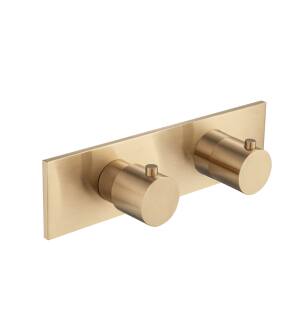 Flusso 100.2693BB Serie 100 3/4" Horizontal Thermostatic Shower Valve And Trim With 1 Ouptut in Brushed Bronze PVD
