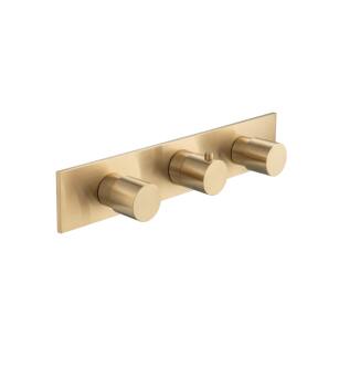 Isenberg 100.2715TBB Serie 100 Trim For Horizontal Thermostatic Valve with 2 Volume Controls in Brushed Bronze PVD