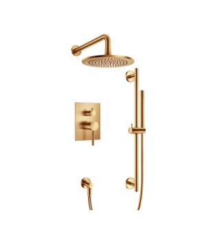 Flusso 100.3350BB Serie 100 Two Output Shower Set With Shower Head, Hand Held And Slide Bar in Brushed Bronze PVD