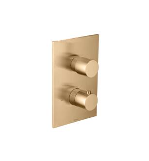 Flusso 100.4420BB Serie 100 3/4 " Thermostatic Valve And Trim With 2 Way Diverter And 2 Outputs in Brushed Bronze PVD