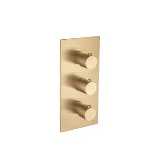 Flusso 100.4501BB Serie 100 3/4" Thermostatic Valve With Trim And 3 Outputs in Brushed Bronze PVD