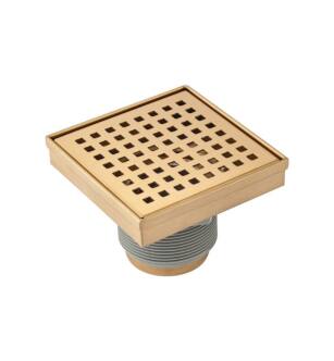 Flusso 11.SQD.0404BB 4" Decorative Floor Drain With 2" Outlet in Brushed Bronze PVD