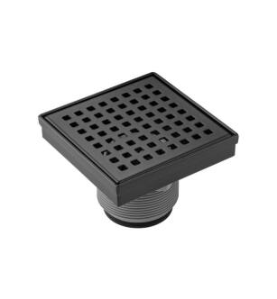 Flusso 11.SQD.0404MB 4" Decorative Floor Drain With 2" Outlet in Matte Black