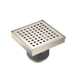Flusso 11.SQD.0404PN 4" Decorative Floor Drain With 2" Outlet in Polished Nickel PVD