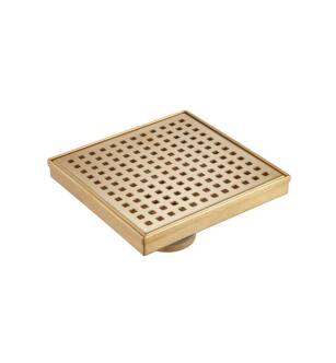 Flusso 11.SQD.0606BB 6" Decorative Floor Drain with 2" Outlet in Brushed Bronze PVD