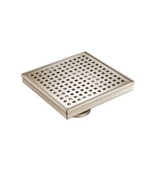 Flusso 11.SQD.0606PN 6" Decorative Floor Drain with 2" Outlet in Polished Nickel PVD