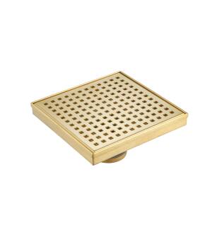 Isenberg 11.SQD.0606SB 6" Decorative Floor Drain with 2" Outlet in Satin Brass PVD