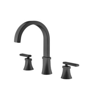 Flusso 230.2410MB Serie 230 3 Hole Deck Mount Roman Tub Faucet in Matte Black