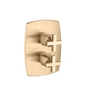 Flusso 240.4301BB Serie 240 3/4" Thermostatic Valve And Trim With 3 Outputs in Brushed Bronze PVD