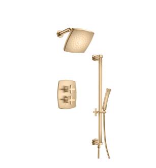 Flusso 240.7100BB Serie 240 Two Output Shower Set With Shower Head, Hand Held And Slide Bar in Brushed Bronze PVD