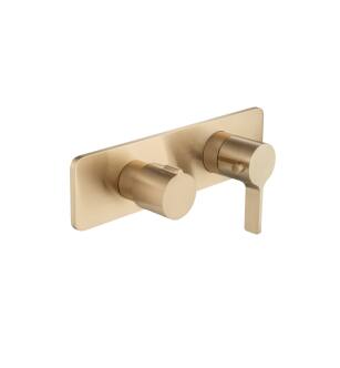 Flusso 260.2717BB Serie 260 3/4" Horizontal Thermostatic Shower Valve And Trim With 2 Outputs in Brushed Bronze PVD