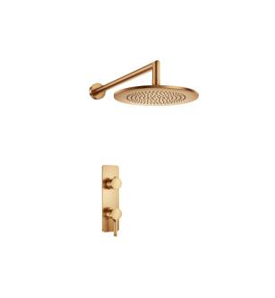 Flusso 260.7000BB Serie 260 Single Output Shower Set With Shower Head And Arm in Brushed Bronze PVD