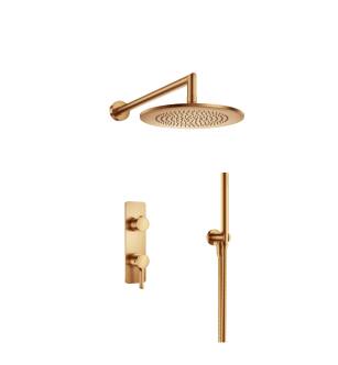 Flusso 260.7250BB Serie 260 Two Output Shower Set With Shower Head And Hand Held in Brushed Bronze PVD