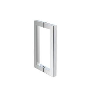 Flusso SDH.1000CP 8" Back To Back Square Shower Door Pull Handle in Chrome