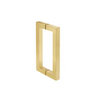 Flusso SDH.1000SB 8" Back To Back Square Shower Door Pull Handle in Satin Brass PVD