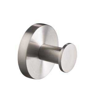 Flusso 100.1001BN Bathroom Towel / Robe Hook - Round in Brushed Nickel PVD