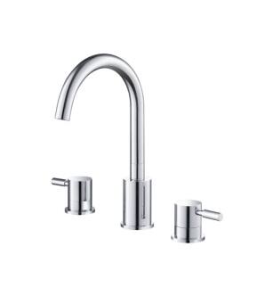 Flusso 100.2000CP Three Hole 8″ Widespread Two Handle Bathroom Faucet in Chrome
