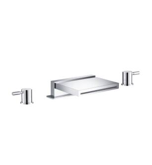 Flusso 100.2410CFCP 3 Hole Deck Mount Cascade / Sheet Flow Roman Tub Faucet in Chrome