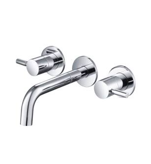 Flusso 100.2450CP Two Handle Wall Mounted Tub Filler in Chrome