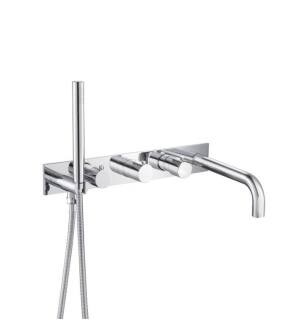 Flusso 100.2691CP Wall Mount Tub Filler With Hand Shower in Chrome