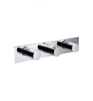 Flusso 100.2715TCP Horizontal Thermostatic Trim with 2 Volume Controls in Chrome