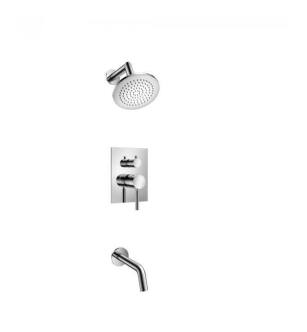 Flusso 100.3200CP Shower Kit - 6″ Shower Head & Tub Spout- Pressure Balance Valve & Trim in Chrome