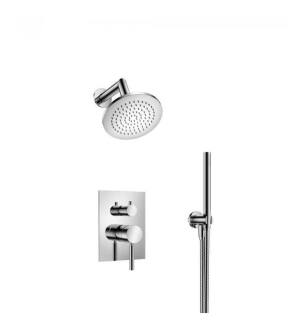 Flusso 100.3250CP Shower Kit - 6″ Shower Head & Hand Held- Pressure Balance Valve & Trim in Chrome