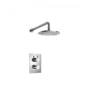 Flusso 100.7000CP Shower Kit - 8″ Shower Head - Thermostatic Valve & Trim in Chrome