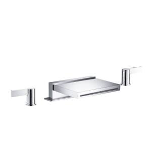Flusso 145.2410CFCP 3 Hole Deck Mount Cascade / Sheet Flow Roman Tub Faucet in Chrome